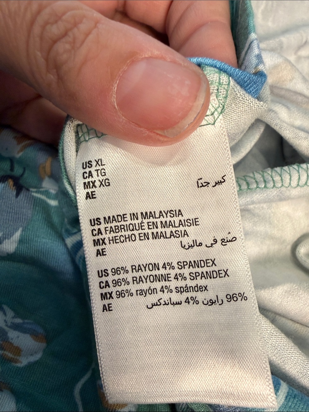Sleeveless Floral Swing Dress in Teal and Light Blue - Picture 3 of 4